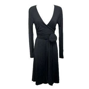 Ralph Lauren Black Label Carlyna Surplice Jersey Faux Wrap Dress Size S